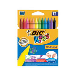 Creioane cerate 12 culori Bic Kids Plastidecor 0341