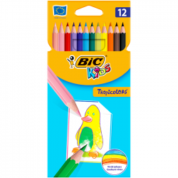 Creioane colorate 12 culori Bic Tropicolors