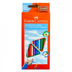 Creioane colorate 12 culori triunghiulare Faber Castell...