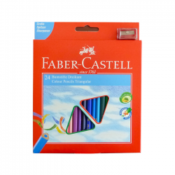 Creioane colorate 24 culori triunghiulare Faber Castell +...