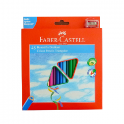 Creioane colorate 48 culori triunghiulare Faber Castell +...