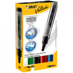 Marker pentru whiteboard Bic Eco Velleda 4 culori/set