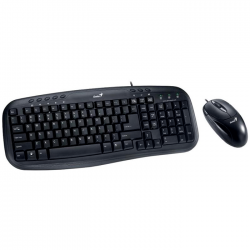 Kit tastatura si mouse Genius KM-210 cu fir USB, negru